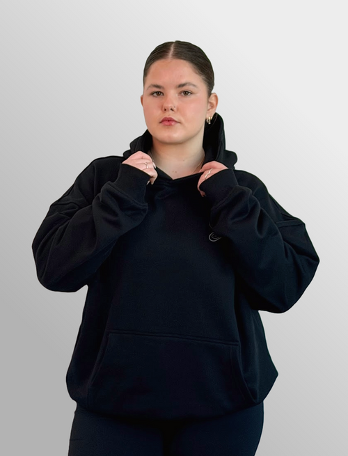 Core O.G. Oversized Hoodie in black, front view