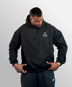 Black Core O.G. Hoodie showing the dropped shoulders