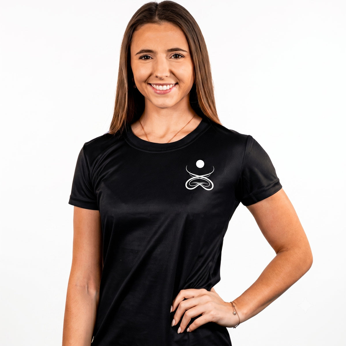 Cassie wearing a Core Notion Fitness tee